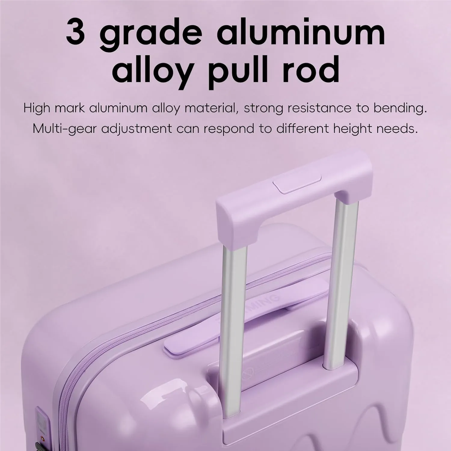 ROAMING 26 Inch PC Hard-Sided Purple Checked Large Luggage with TSA Lock Cup Holder USB Charging Port and Spinner Wheels Lightweight Durable Ice Cream Travel Suitcase for Women Melt into Journeys