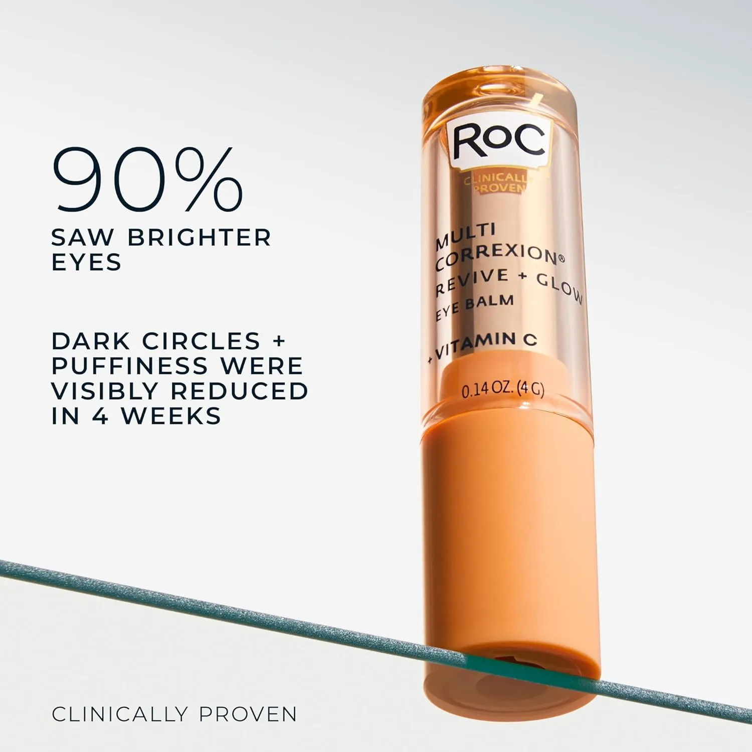 RoC Multi Correxion Revive   Glow Vitamin C Eye Balm (0.14 oz) with Retinol Eye Cream Packette