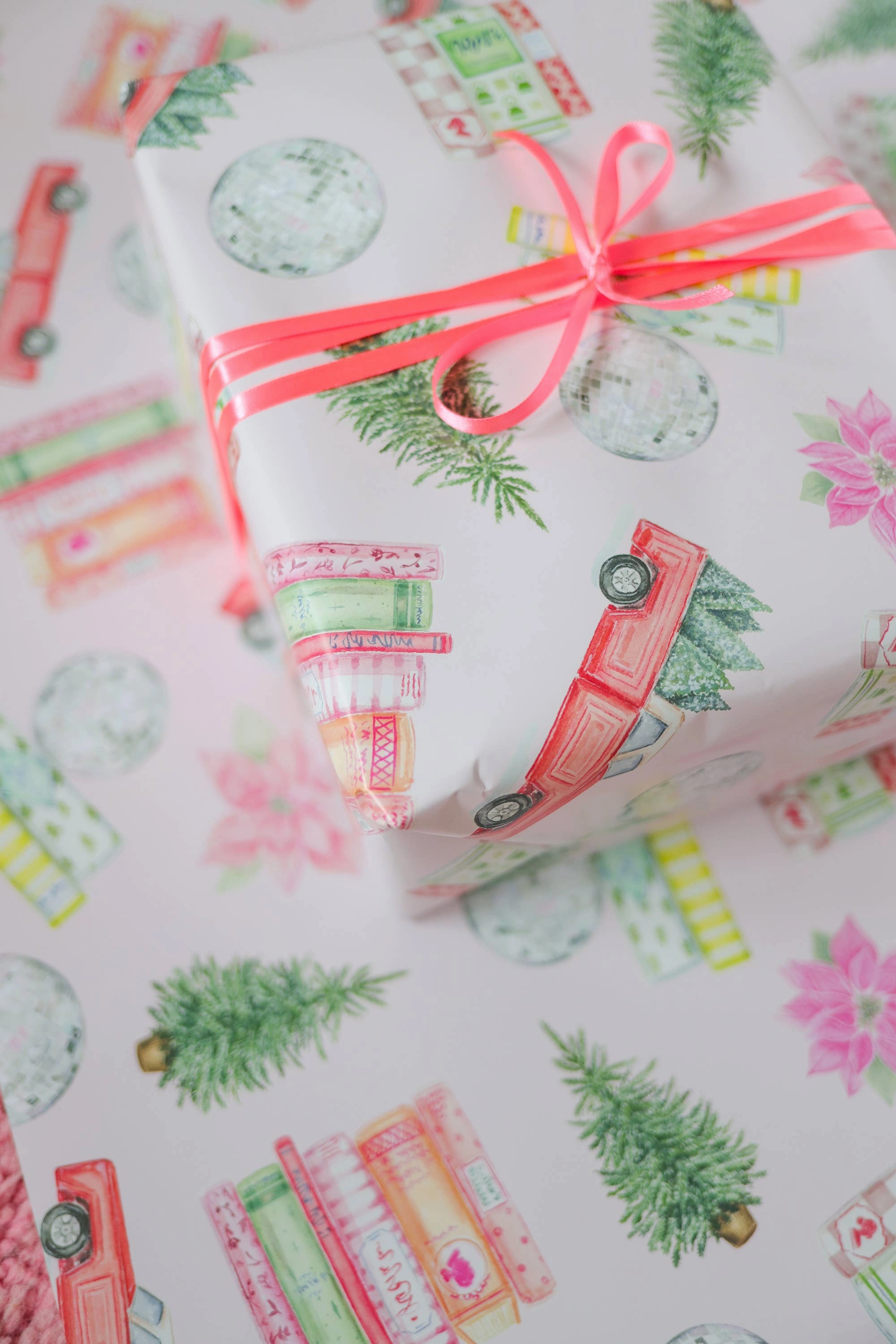 ROLLS Christmas trees, trucks, books, disco balls gift wrap