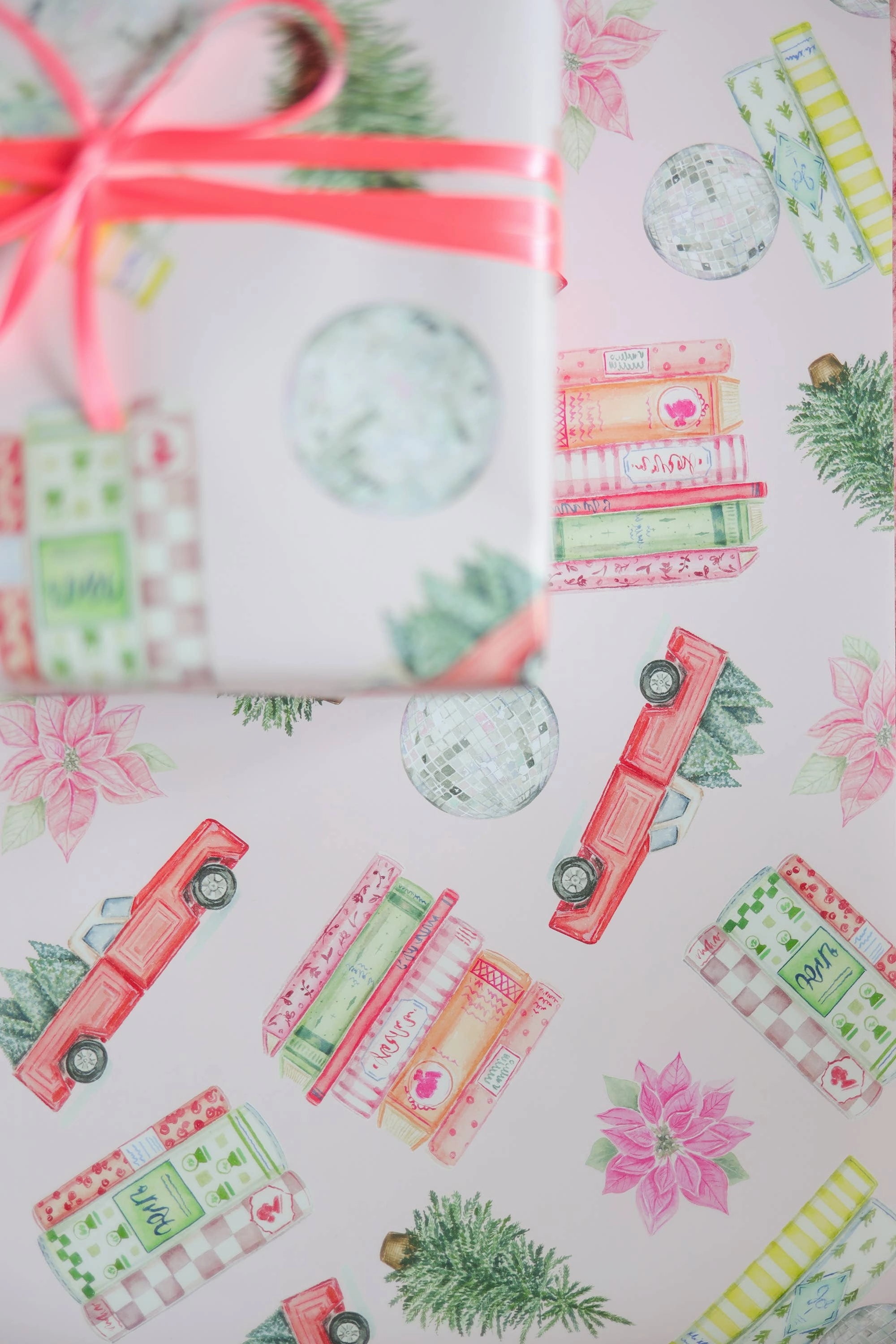 ROLLS Christmas trees, trucks, books, disco balls gift wrap