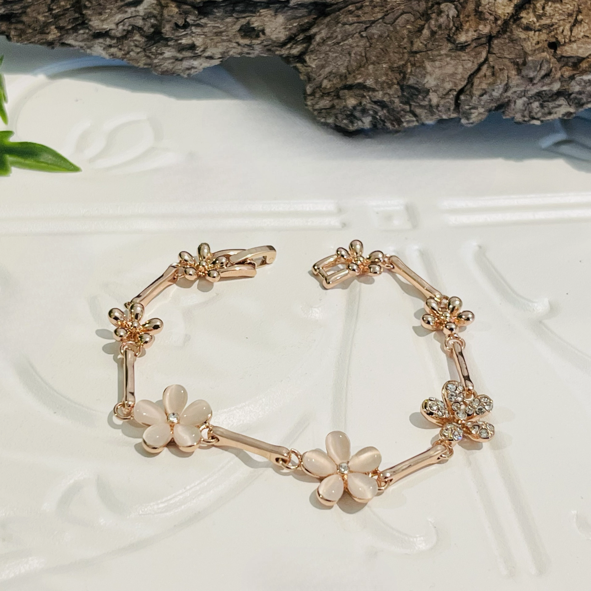 Rose Gold Flower Bracelet