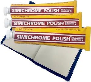 Rosenthal Collection – Simichrome Metal Polish Cream Compound - Chrome & Aluminum Polish for Jewelry & More – 3 Tubes   Polishing Cloth