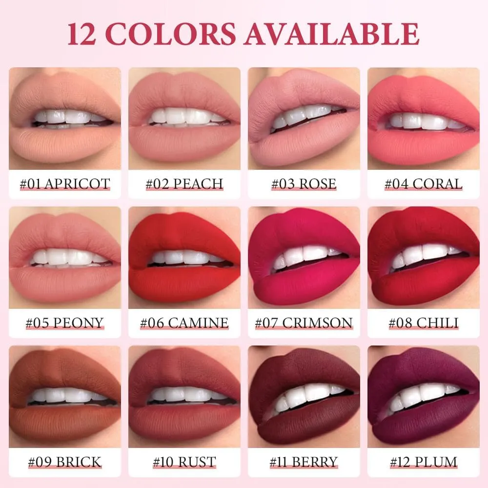 Rotating Sharpenable Matte Lipstick Pencils, Occasionalous 12 Colors Crayon Lipstick, Precision Tip Matte Lip Crayon Waterproof Lip Gloss Stain Set (01)