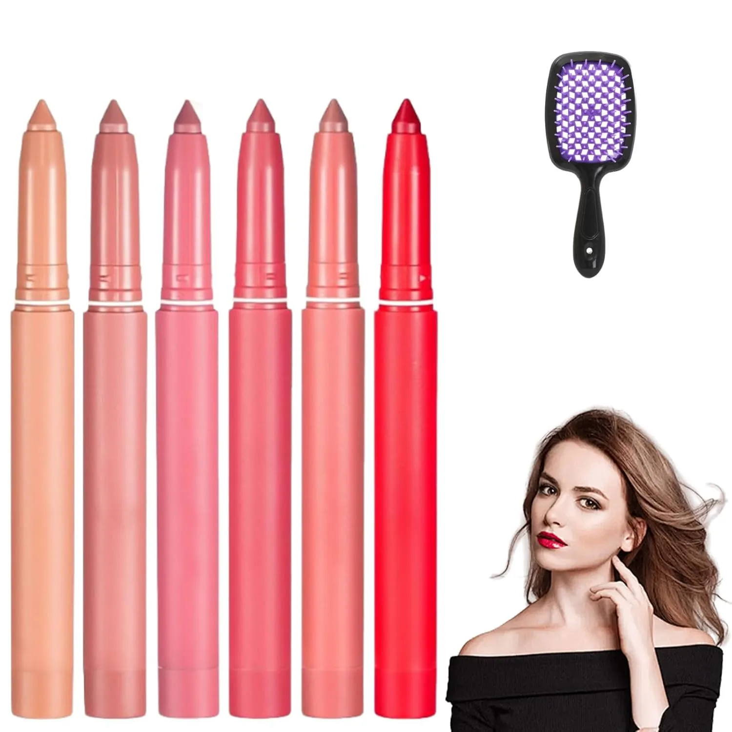 Rotating Sharpenable Matte Lipstick Pencils, Occasionalous 12 Colors Crayon Lipstick, Precision Tip Matte Lip Crayon Waterproof Lip Gloss Stain Set (01)
