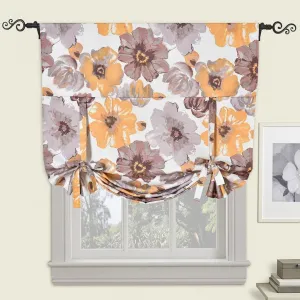 Royal Tradition Blackout Window Tie-Up Shade (46W x 63L) Floral Leahanna Room Darkening Balloon Shade