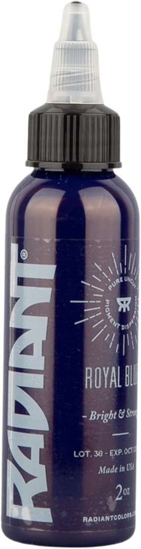 Royal Blue Radiant Tattoo Ink 1oz Bottle for Color Tattooing and Shading Real Human Skin by Radiant Colors