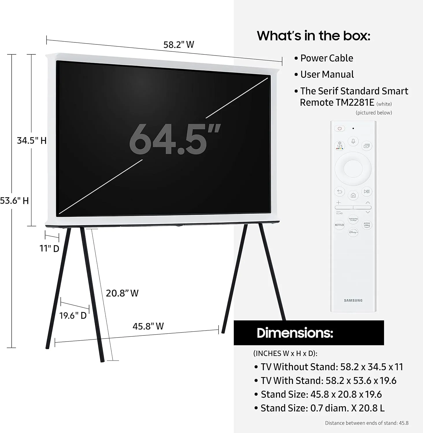 SAMSUNG 65-Inch Class The Serif LS01B Series - QLED 4K, I-Shaped Design, Anti-Reflection Matte Display, -Portable Easel -Stand, Ambient Mode  Smart -TV -w/ Alexa Built-in (QN65LS01BAFXZA,Latest Model)