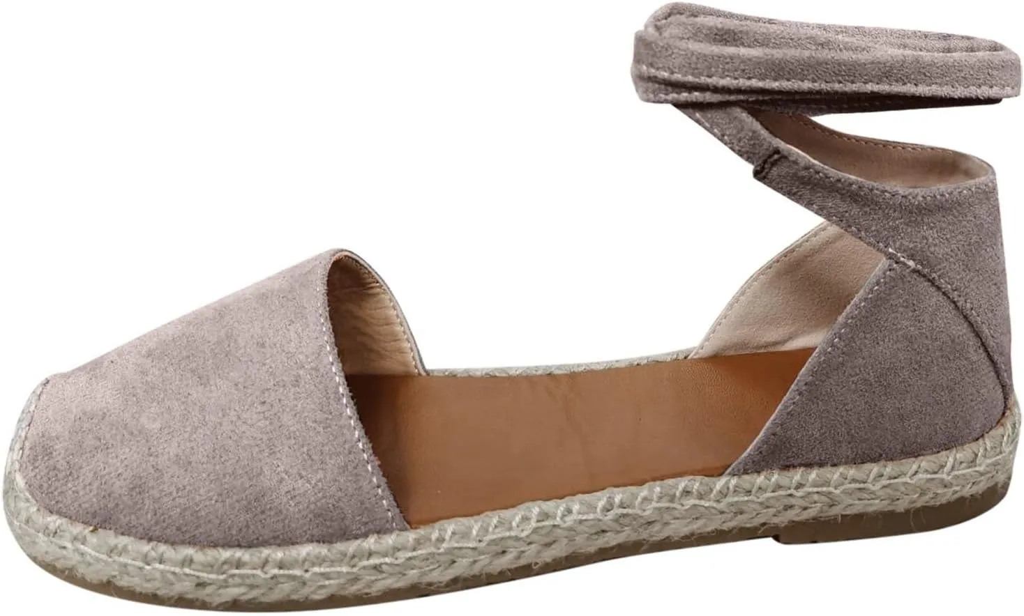 Sandals for Women Espadrilles FLat Shoes Bohemian Slip-ons Sandals Summer Dressy Closed Toe Beach Shoes Ankle Wrap
