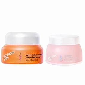 Saturday Skin Face Moisturizing Cream with Carrot, Niacinamide, Ceramides & Centella Asiatica, Peptide and Face Moisturizer Water Face Cream Natural Oil free Gel Type Cream From Alaska Glacier Water