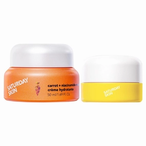 Saturday Skin Face Moisturizing Cream with Carrot, Niacinamide, Ceramides & Centella Asiatica, Peptide and Yuzu Eye Cream Vitamin C Under eye Cream for Wrinkle