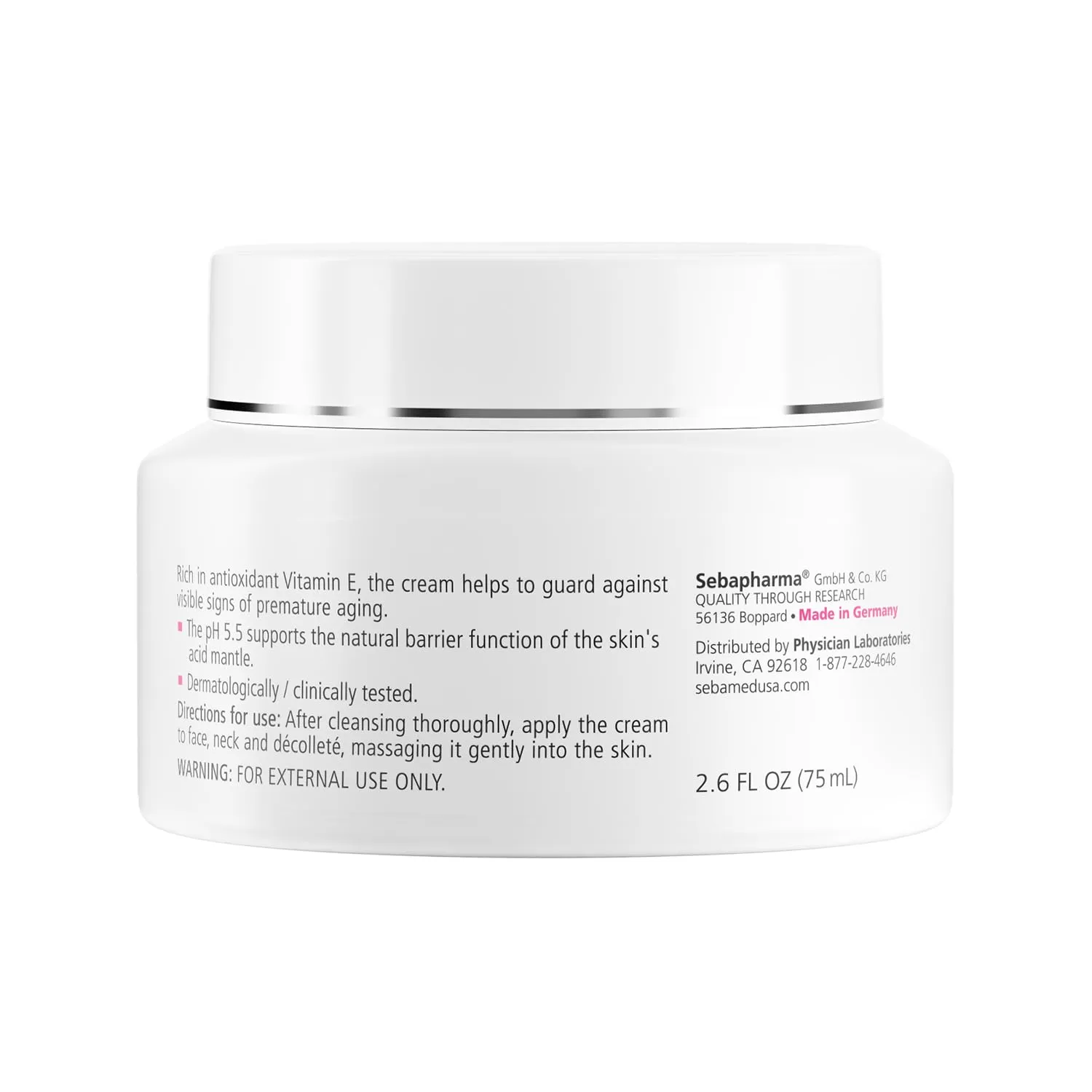 SEBAMED Moisturizing Face Cream for Sensitive Skin Antioxidant pH 5.5 Vitamin E Hypoallergenic 2.6 Fluid Ounces (75mL) Ultra Hydrating Dermatologist Recommended Moisturizer (Pack of 5)