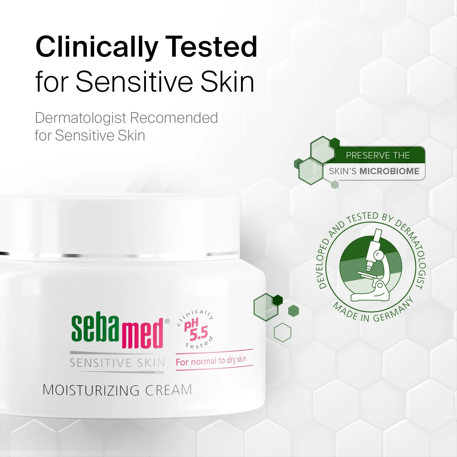SEBAMED Moisturizing Face Cream for Sensitive Skin Antioxidant pH 5.5 Vitamin E Hypoallergenic 2.6 Fluid Ounces (75mL) Ultra Hydrating Dermatologist Recommended Moisturizer (Pack of 5)