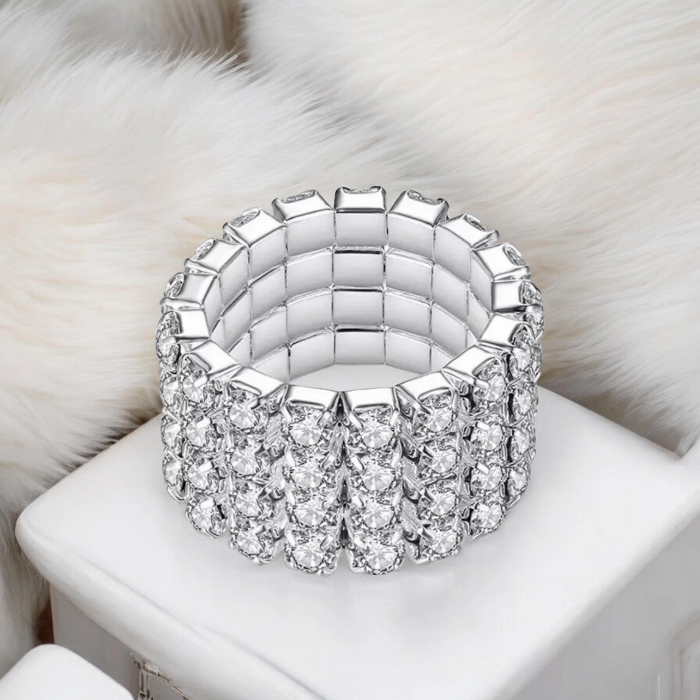 SELINA - clear silver 4 piece rhinestone set
