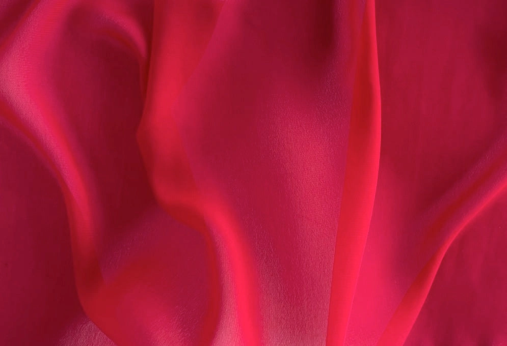 Semi-Sheer Radiant Lipstick Red Polyester Chiffon