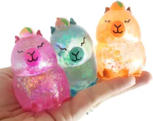 Set of 3 Capybara Animal Sugar Balls - Large Rodent - Syrup Molasses Thick Glue/Gel Stretch Ball - Ultra Squishy and Moldable Slow Rise Relaxing Sensory Fidget Stress Toy Cute Adorable (RANDOM COLORS)