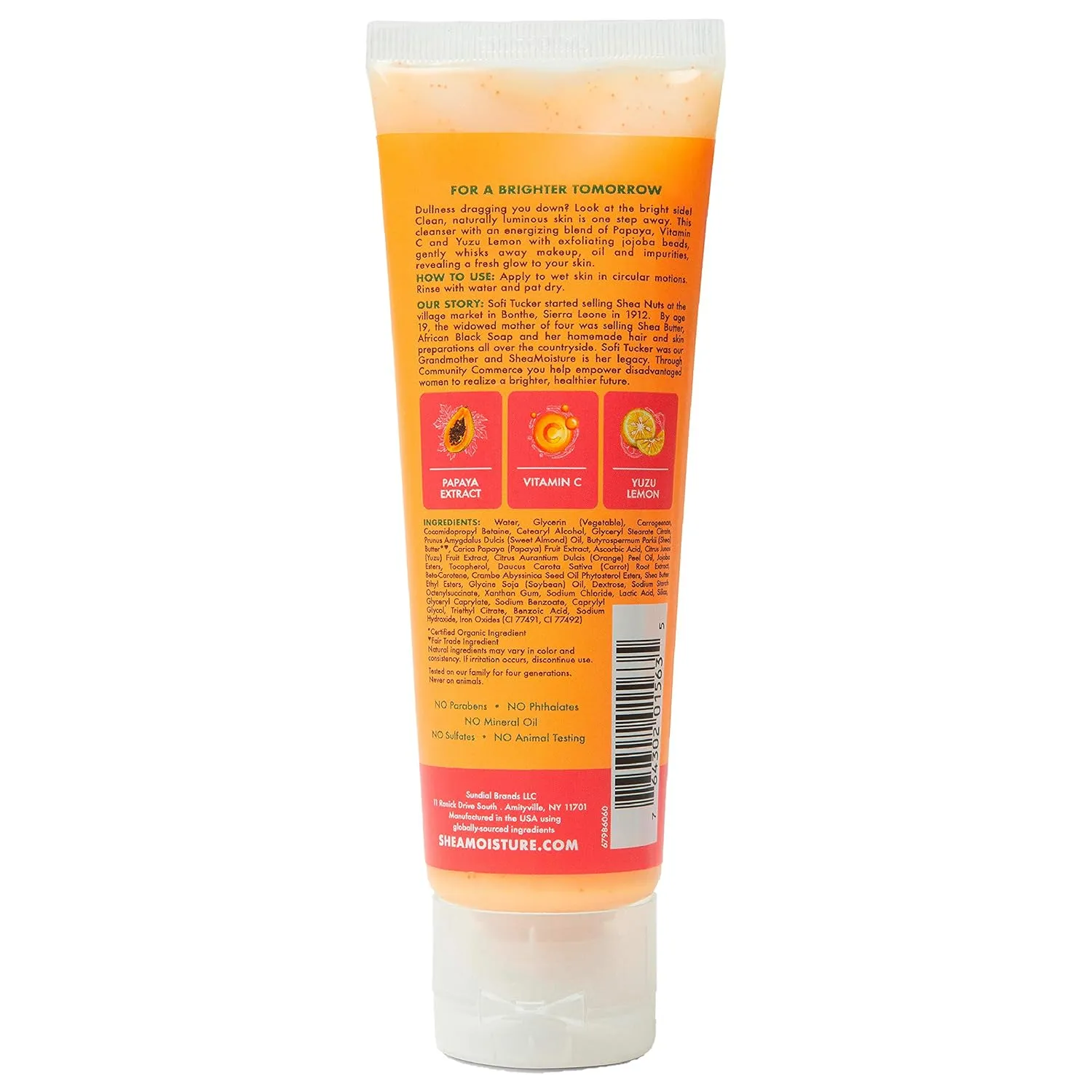 Sheamoisture Gel Cleanser For Dull, Uneven Skin Tone Papaya and Vitamin C Face Cleanser For Uneven Skin Tone 4 oz