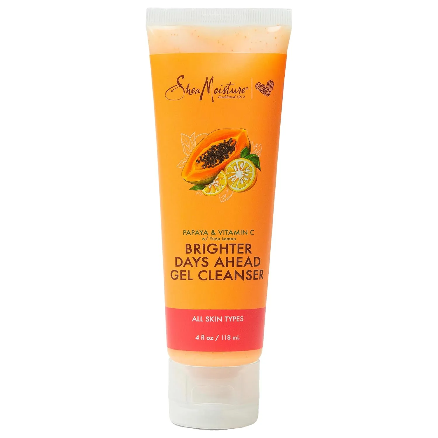 Sheamoisture Gel Cleanser For Dull, Uneven Skin Tone Papaya and Vitamin C Face Cleanser For Uneven Skin Tone 4 oz
