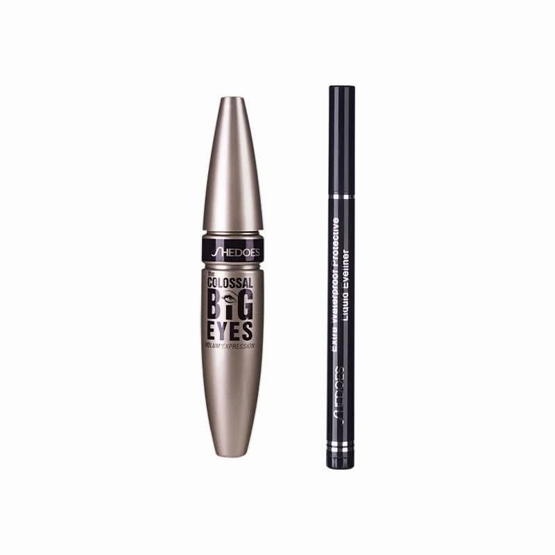 Shedoes Waterproof Mascara & Eyeliner Set – Smudge-Proof, Volumizing & Curling Eye Makeup