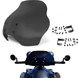Show Chrome CAN-AM Ryker Covert Windshield | Enhanced Comfort, Combat Fatigue | Aircraft-Grade, Tilt-Adjustable Acrylic | Easy Installation, BRP Audio Compatible | Fits Ryker 2019  Gloss Black