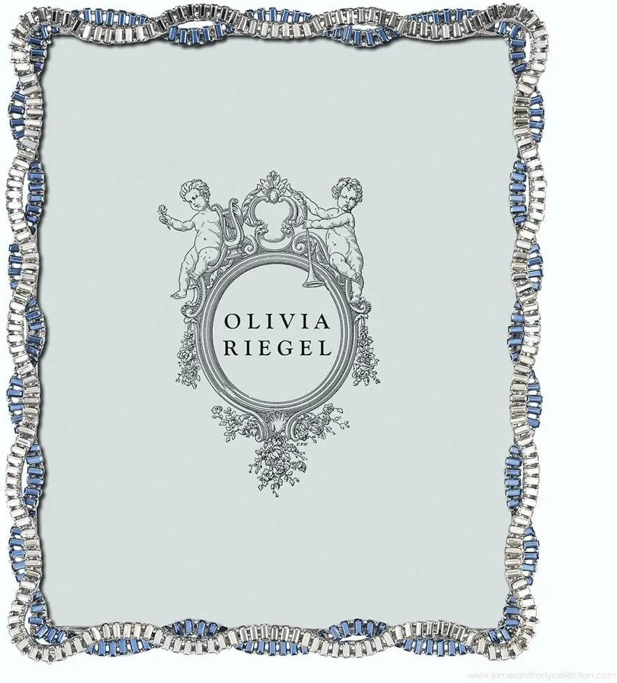 Silver Cydney Austrian Crystal & Sapphire 5x7 Frame by Olivia Riegel - 5x7