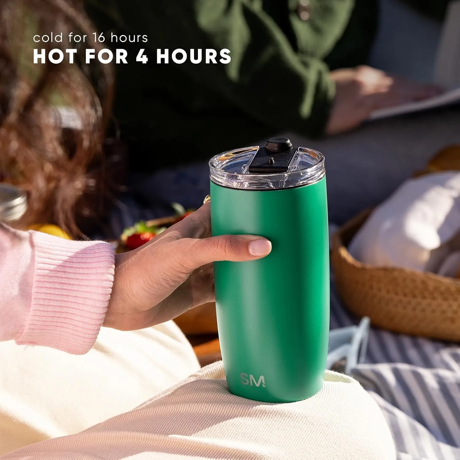 Simple Modern Travel Coffee Mug Tumbler with Flip Lid | Reusable Insulated Stainless Steel Cold Brew Iced Coffee Cup Thermos | Gifts for Women Men Him Her | Voyager Collection | 20oz | Cream Leopard