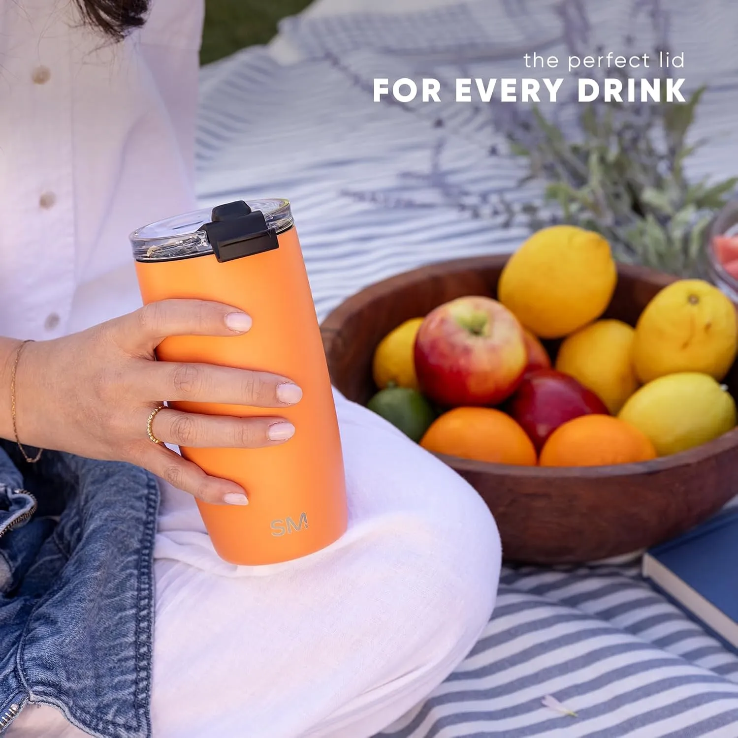 Simple Modern Travel Coffee Mug Tumbler with Flip Lid | Reusable Insulated Stainless Steel Cold Brew Iced Coffee Cup Thermos | Gifts for Women Men Him Her | Voyager Collection | 20oz | Cream Leopard