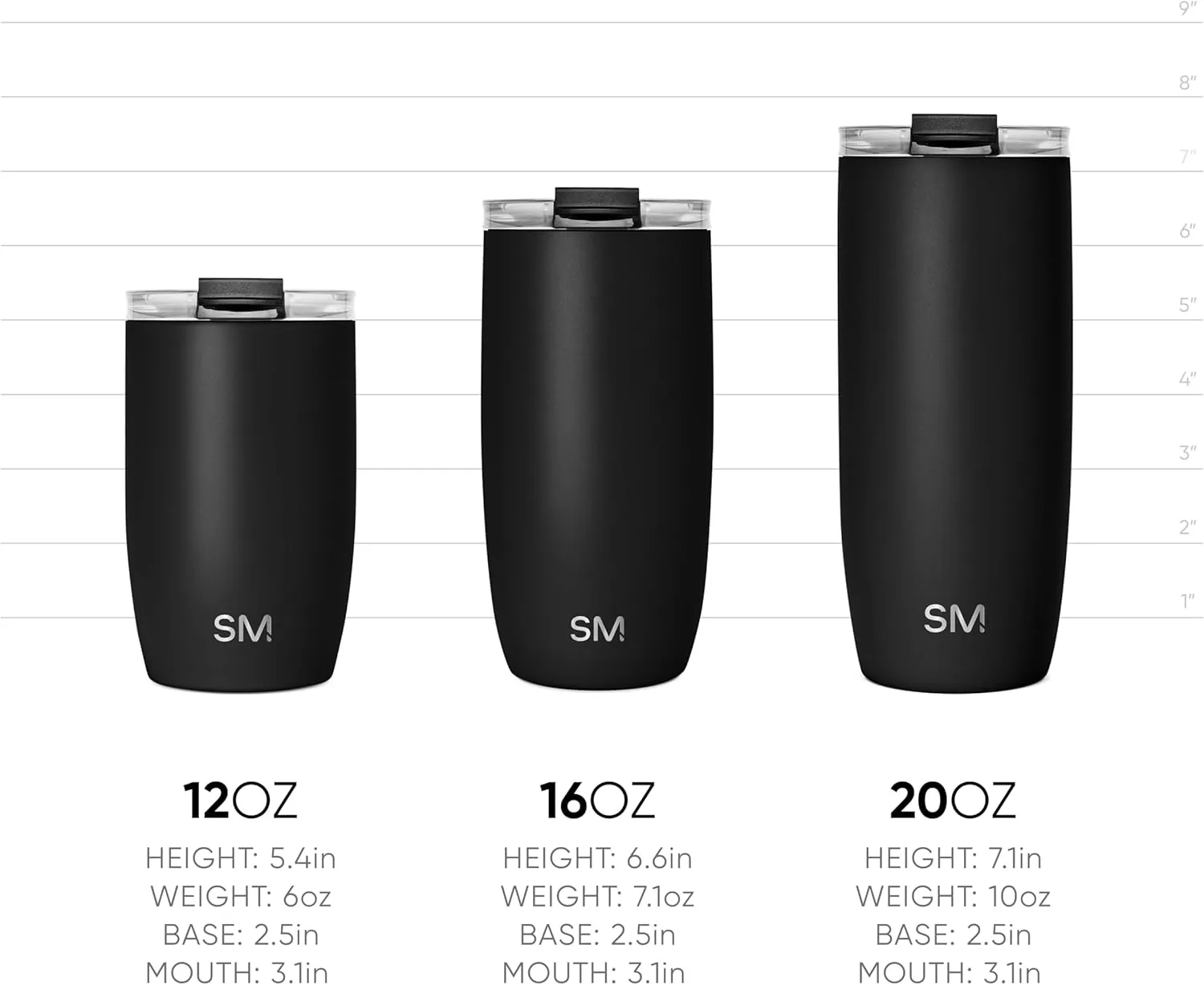 Simple Modern Travel Coffee Mug Tumbler with Flip Lid | Reusable Insulated Stainless Steel Cold Brew Iced Coffee Cup Thermos | Gifts for Women Men Him Her | Voyager Collection | 20oz | Cream Leopard