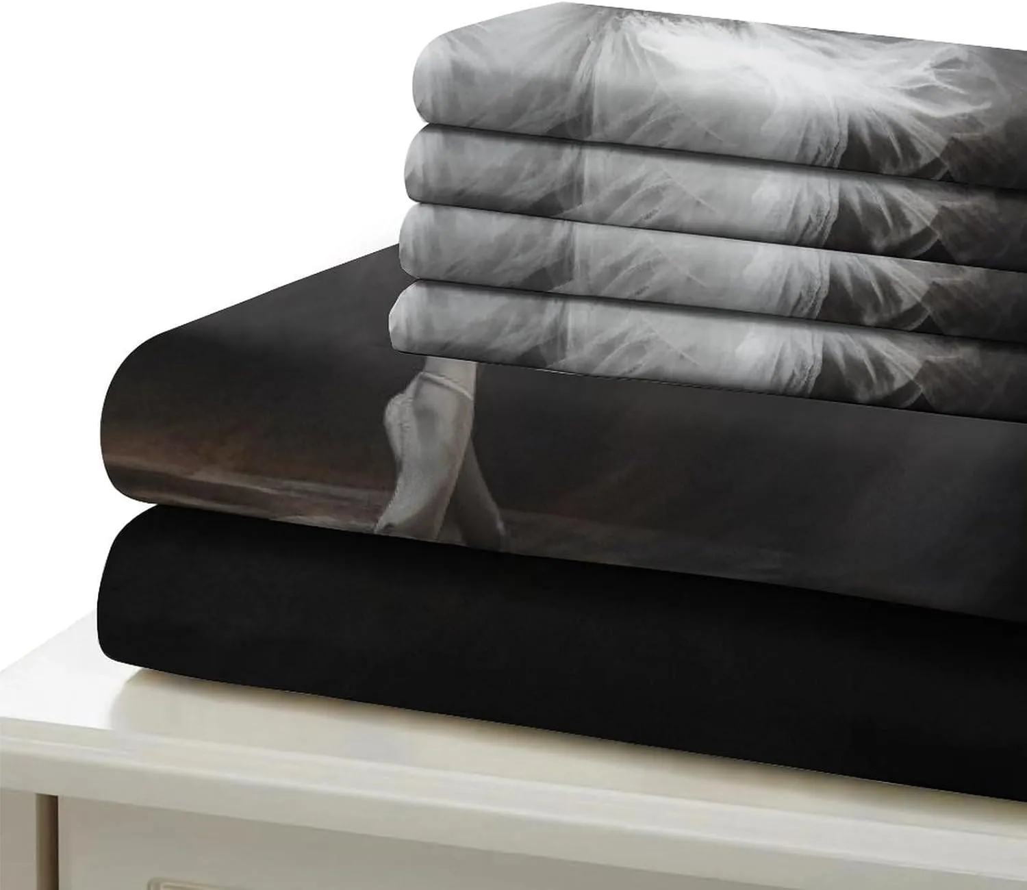 Skin-Friendly Ballerinas Bedding Set Cozy Quilt Cover 3D Printed Duvet Cover Luxe Ballets Comforter Covers with Pillowcases Microfiber for Boys and Girls 3 Pieces Full（203x228cm）