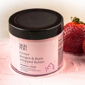SKIN.POT CO Strawberry Vanilla Whipped Body Butter Cream for Winter Dry Skin for Women, Swiss Ice Grapes, Retinol, Soya-Wheat protein, Shea Butter & Vitamin E