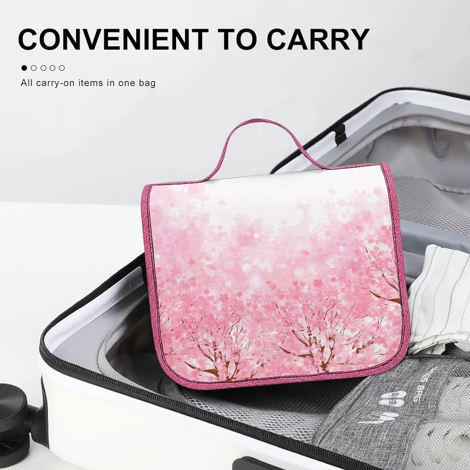 Sky,Toiletry Bag Travel Bag with Hanging Hook,Sky with Stars Universe,Water-resistant Makeup Cosmetic Bag Travel Organizer for Accessories,Full-size Container,Blue White