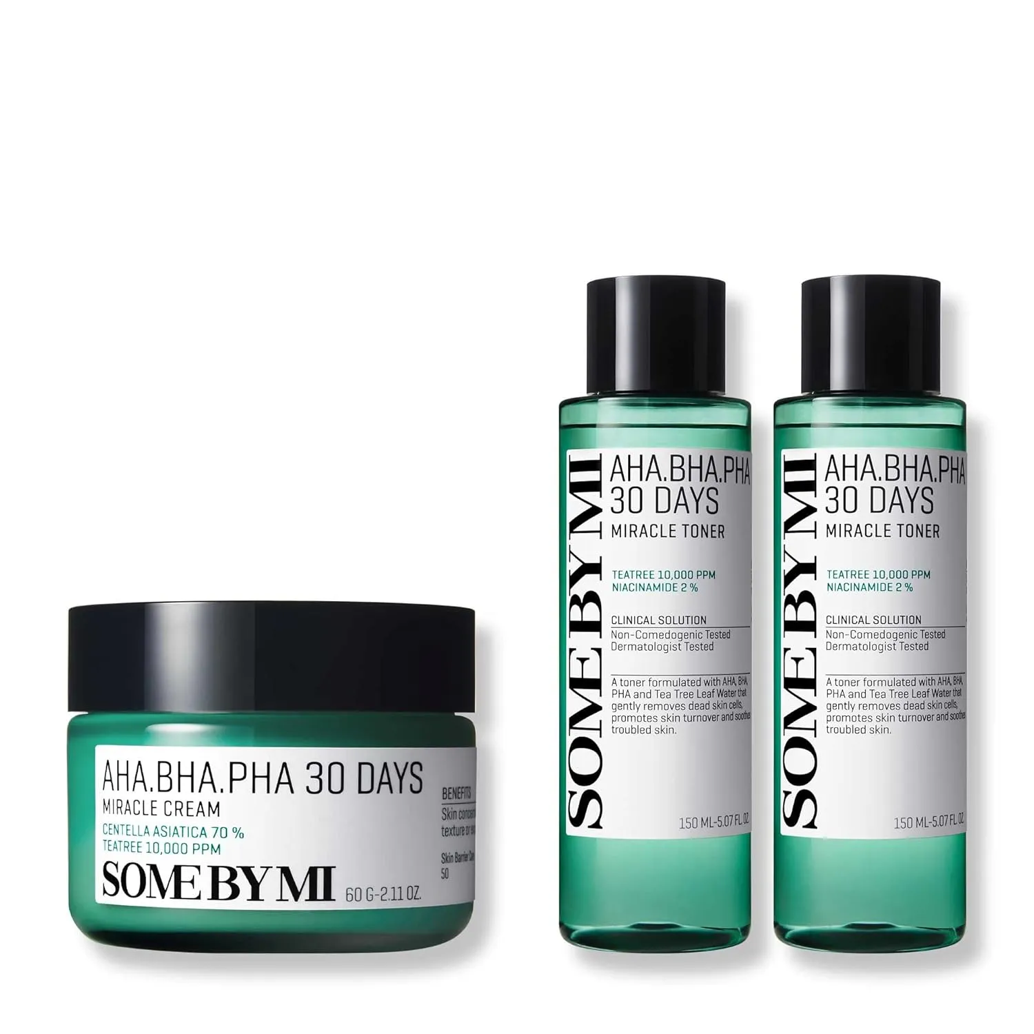 SOME BY MI AHA BHA PHA 30 Days Miracle Toner - Pack of 2   AHA BHA PHA 30 Days Miracle Cream