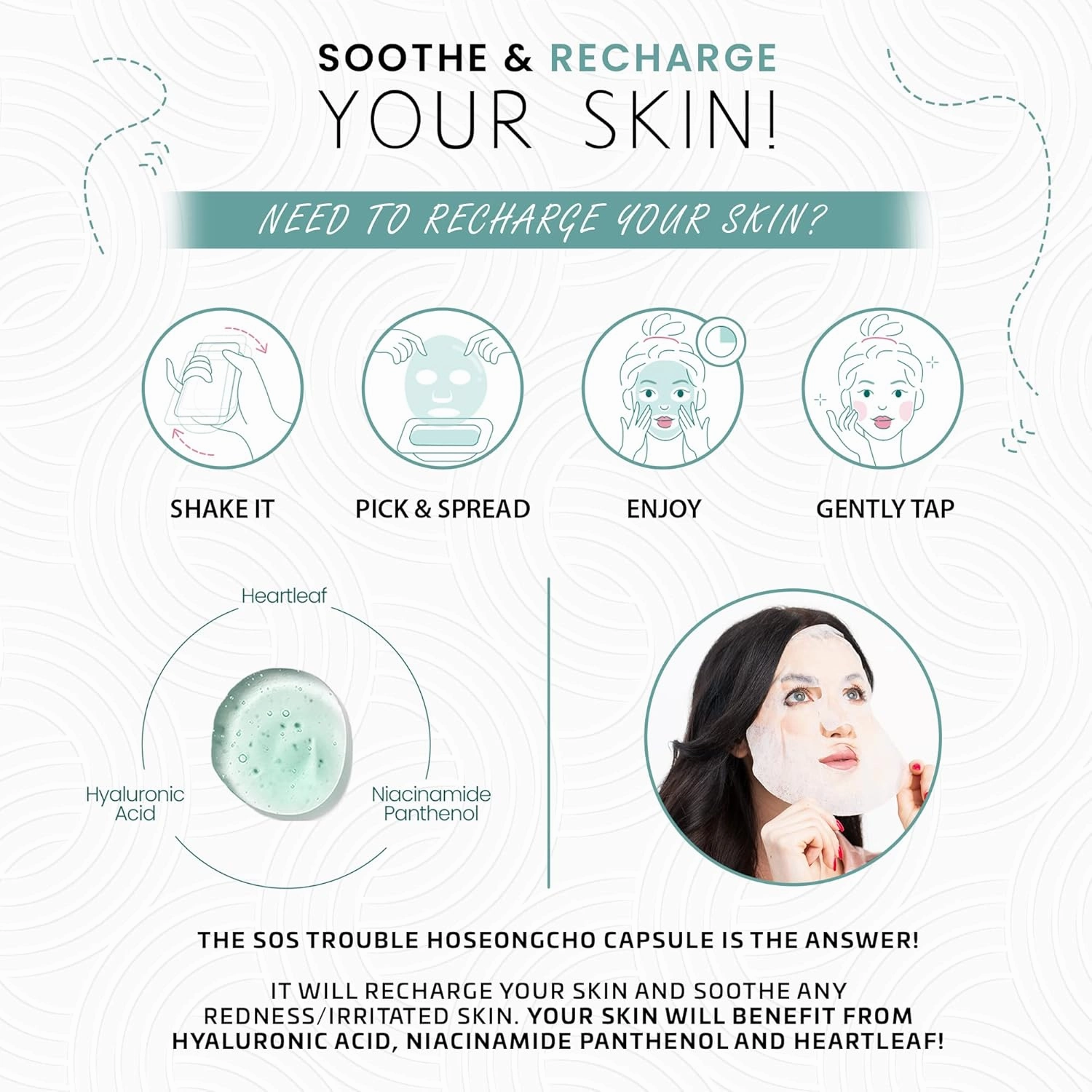 SOUND OF SEOUL RE:PIEL Capsule Facial Sheet Mask, Jelly Sheet Fermented with 100% Coconut Water, Vegan & Eco-Friendly, Safe for Sesitive Skin, Made in Korea (12 count) (Bundle Capsule Mask)