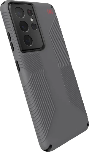 Speck Products Presidio2 Grip Samsung Galaxy S21 Ultra 5G, Graphite Grey/Black/Bold Red