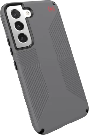 Speck Products Presidio2 Grip Samsung Galaxy S22 Case,Raised bezel, Graphite Grey/Black/Bold Red