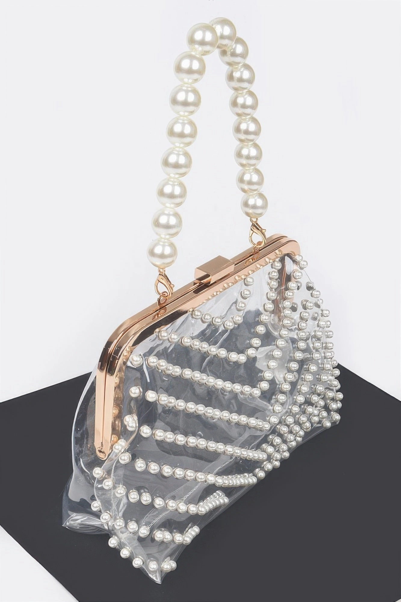 Stone Studded Transparent Clutch
