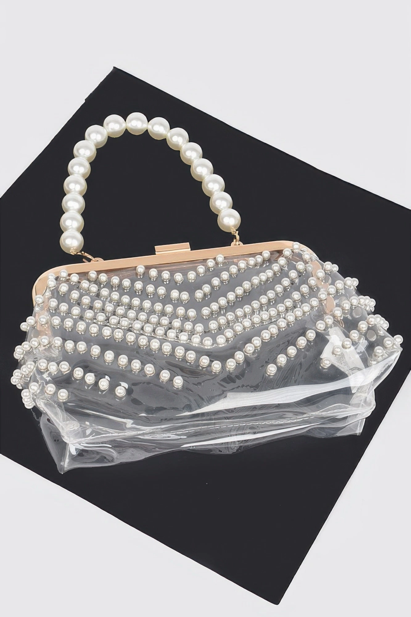 Stone Studded Transparent Clutch