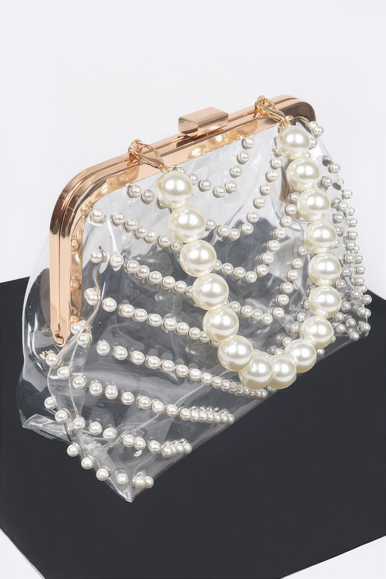 Stone Studded Transparent Clutch