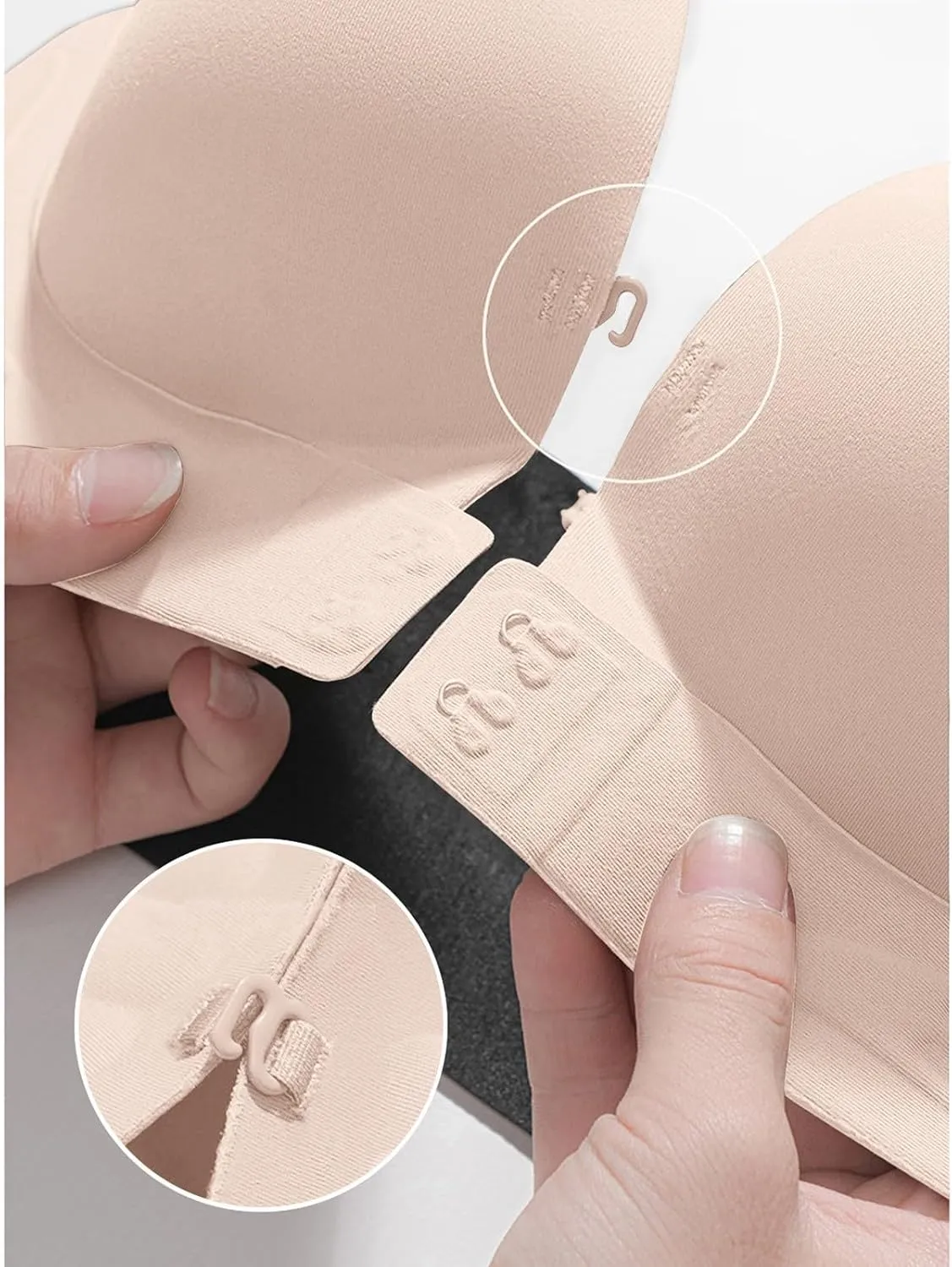 Strapless Bra for Women Padded Bandeau Bras No Underwire Front Closure Non-Slip Wireless Tube Top Bralette