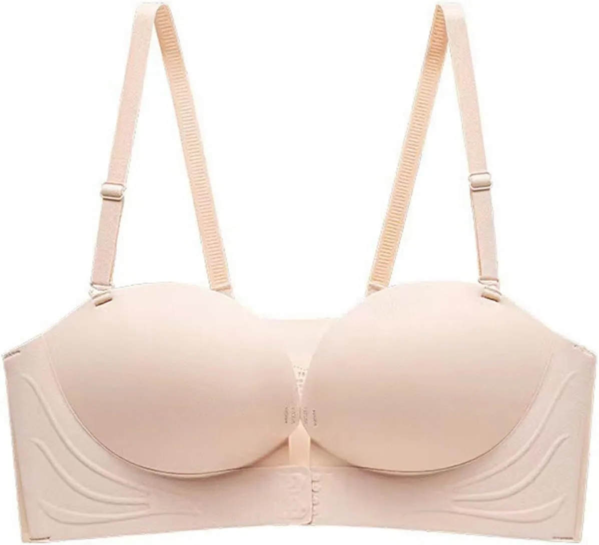 Strapless Bra for Women Padded Bandeau Bras No Underwire Front Closure Non-Slip Wireless Tube Top Bralette