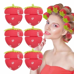 Strawberry Curler, 6/12pcs Strawberry Heatless Curler, Overnight Curler for Medium and Long Hair, Foam Curler for Long and Short Hair, Create Beautiful Curls, Suitable for Overnight Curls