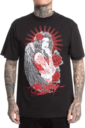 Sullen Men's Red Roses Artist Series Tattoo Lifestyle Graphic Standard Short Sleeve Tee Black
