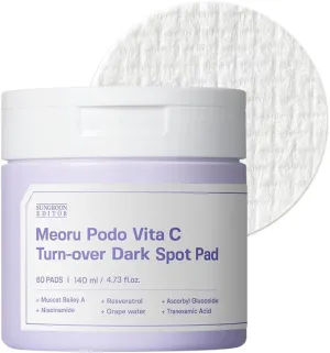 SUNGBOON Editor Meoru Podo Vita C Turn-Over Pad 60 Sheets | Niacinamide, Vitamin C | Korean Skincare