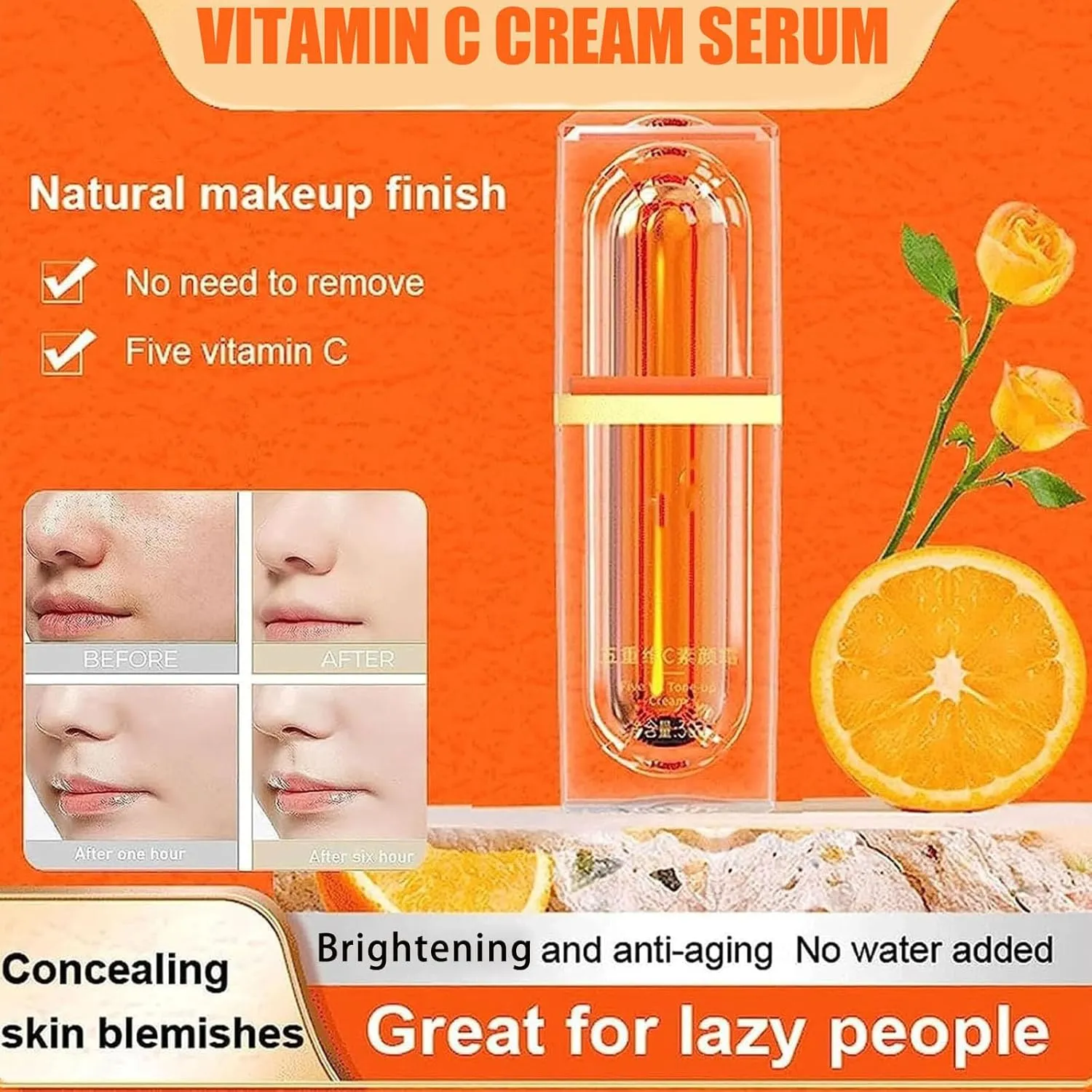 Swarous Vitamin C Makeup Tone Up Cream, Five Vitamin C Tone-Up Cream, Multi 4-In-1 Face, Concealer, Face Primer and Makeup (2)