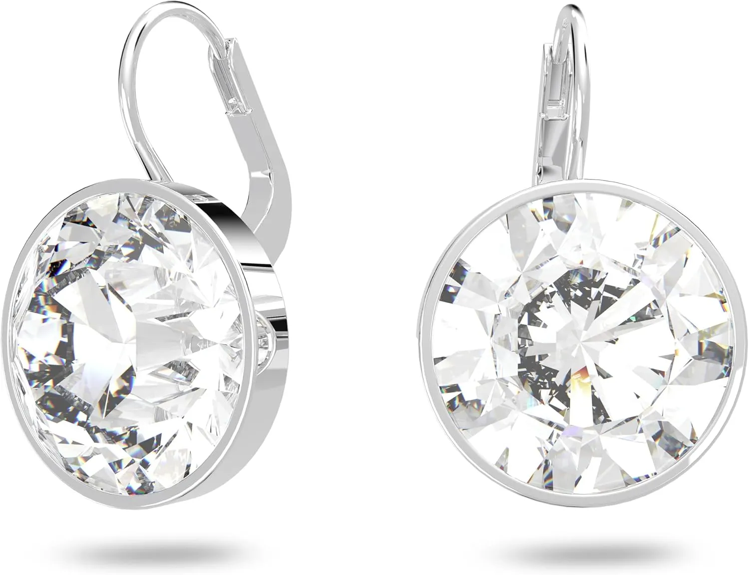 Swarovski Bella Drop Earrings, Round Cut Crystal, Lever Back Closure