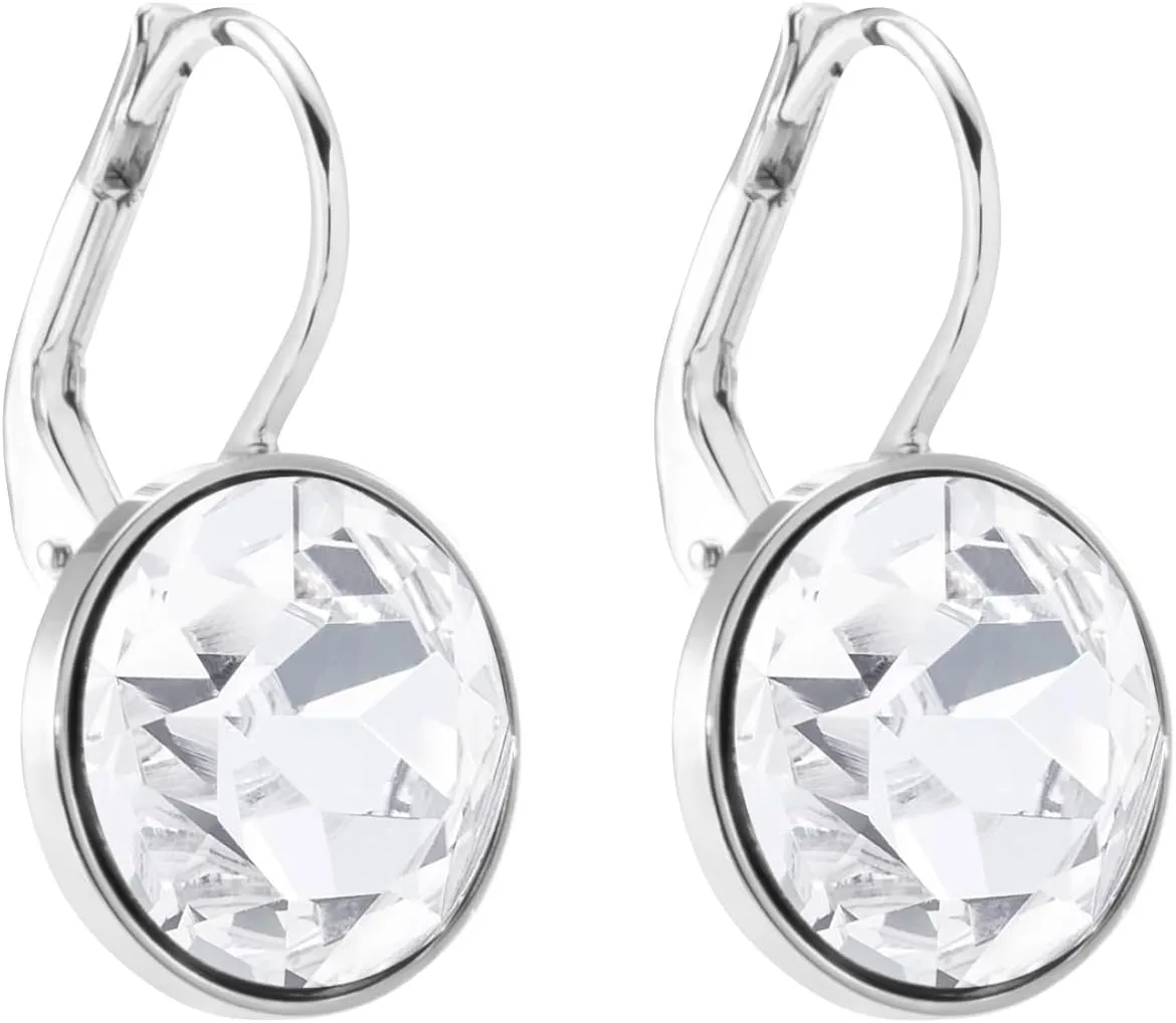 Swarovski Bella Drop Earrings, Round Cut Crystal, Lever Back Closure