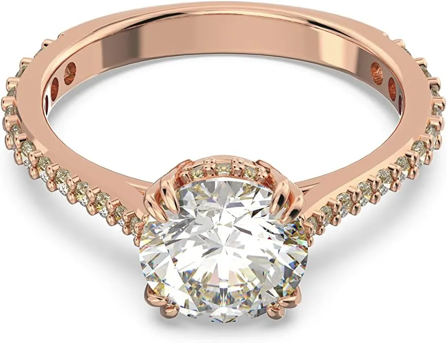 Swarovski Constella Cocktail Ring Jewelry Collection, Princess Cut, Clear Crystals
