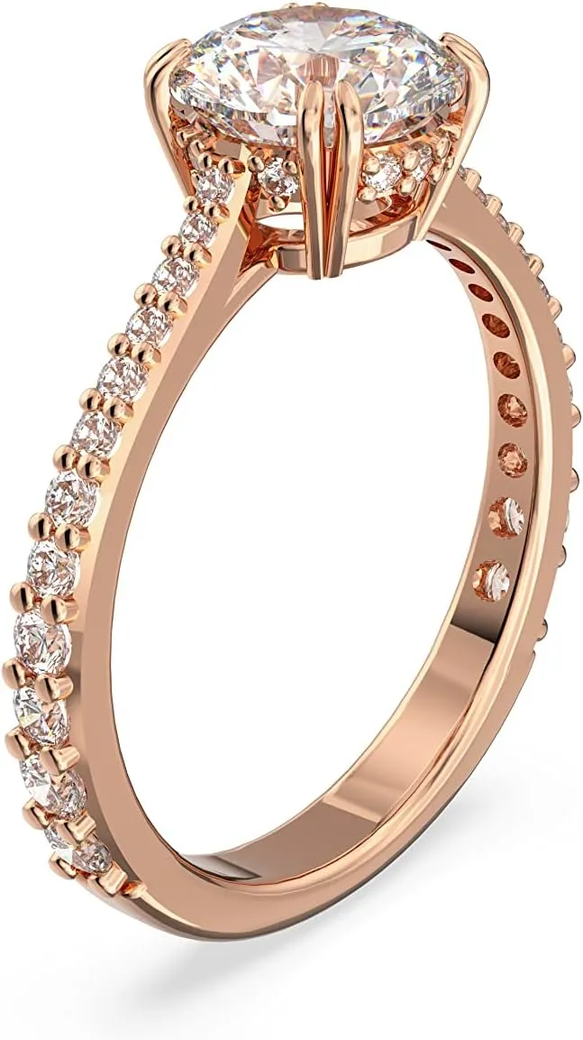 Swarovski Constella Cocktail Ring Jewelry Collection, Princess Cut, Clear Crystals