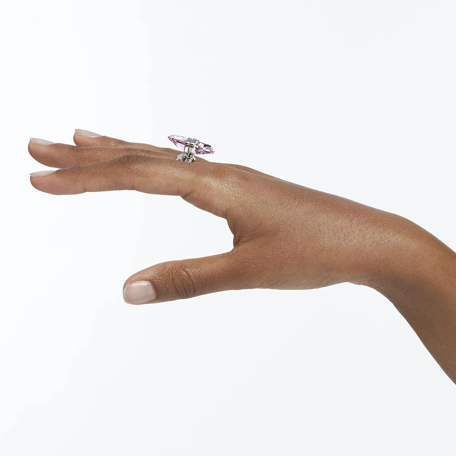 SWAROVSKI Lucent Crystal Ring Jewelry Collection, Rhodium Tone Finish, Pink Crystals