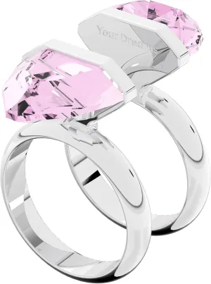 SWAROVSKI Lucent Crystal Ring Jewelry Collection, Rhodium Tone Finish, Pink Crystals