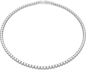Swarovski Matrix Tennis Necklace, Round Cut, Clear, Rhodium Finished